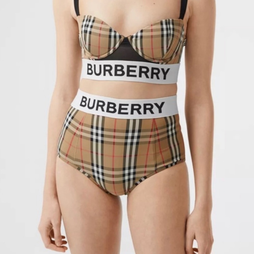 Authentic - Burberry Logo Tape Vintage Bikini Top and Bottom